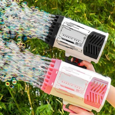 Pistolet na bańki LED z 69 otworami | BUBBLEPUFF